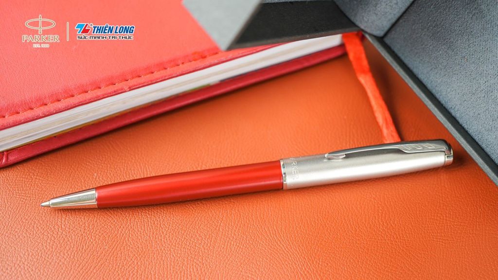 Bút bi cao cấp Parker SON X-SB Metal Red CT TB-2146855 - Thép không gỉ