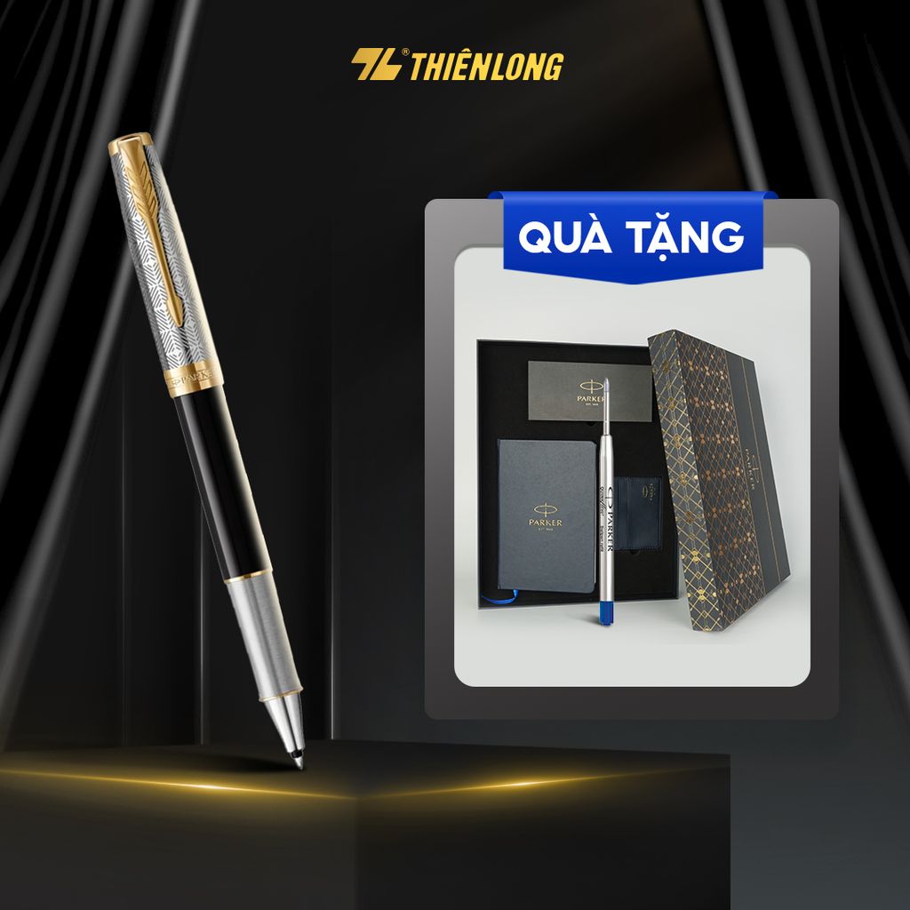 Bút lông bi cao cấp Parker SON X-M Black GT GB-2119786 - Thép không gỉ