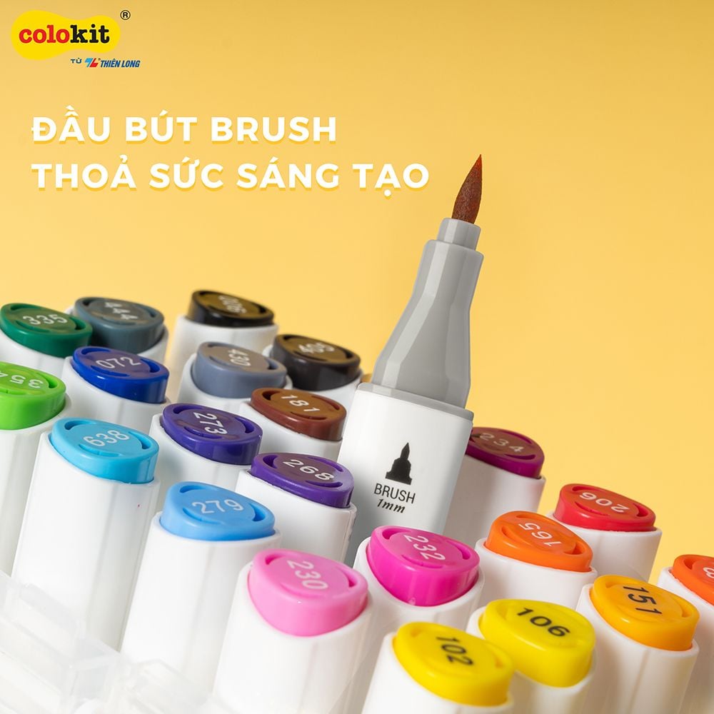 Bút dạ màu - bút marker 12 màu Thiên Long Colokit ART MARKER AM-C002 - Tặng sổ Sketch