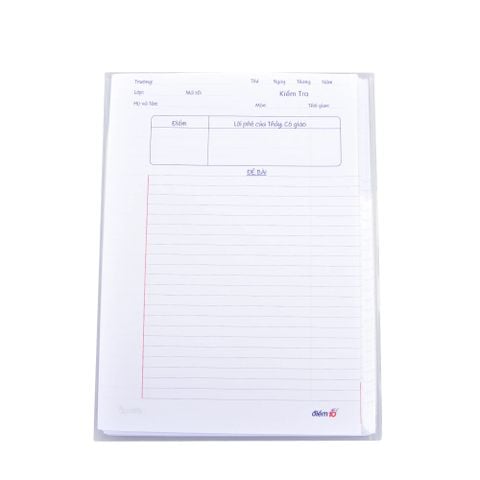 Túi 20 tờ đôi và 6 tờ đơn giấy kiểm tra 70gsm Thiên Long Điểm 10 TP-GKT015 kẻ ngang