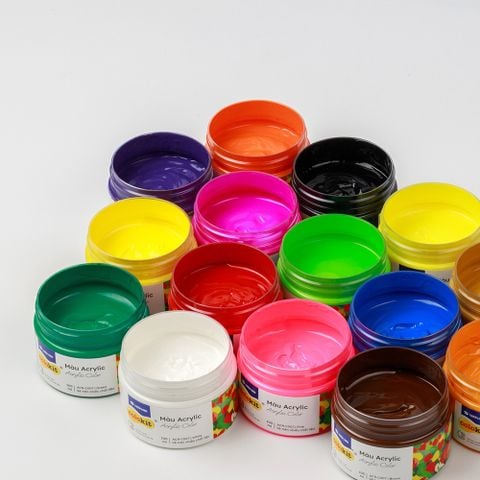 Màu nước acrylic cao cấp không phai màu dạng hũ 100ml Thiên Long Colokit ACR-C007