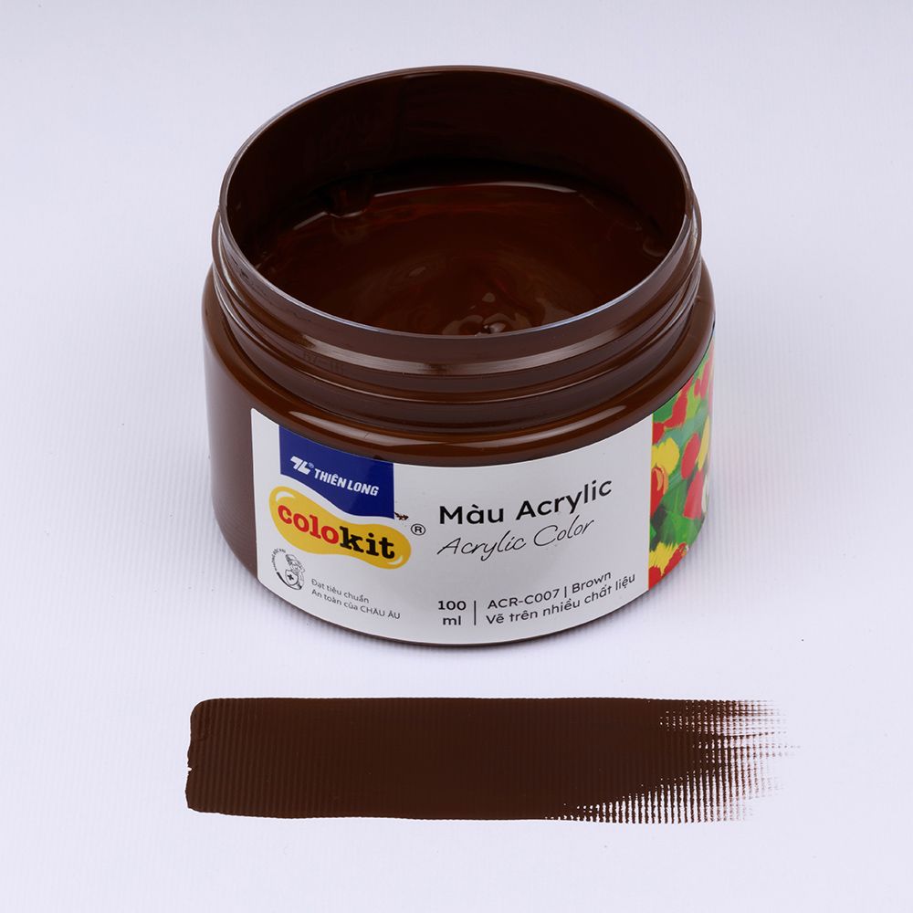 Màu nước acrylic cao cấp không phai màu dạng hũ 100ml Thiên Long Colokit ACR-C007
