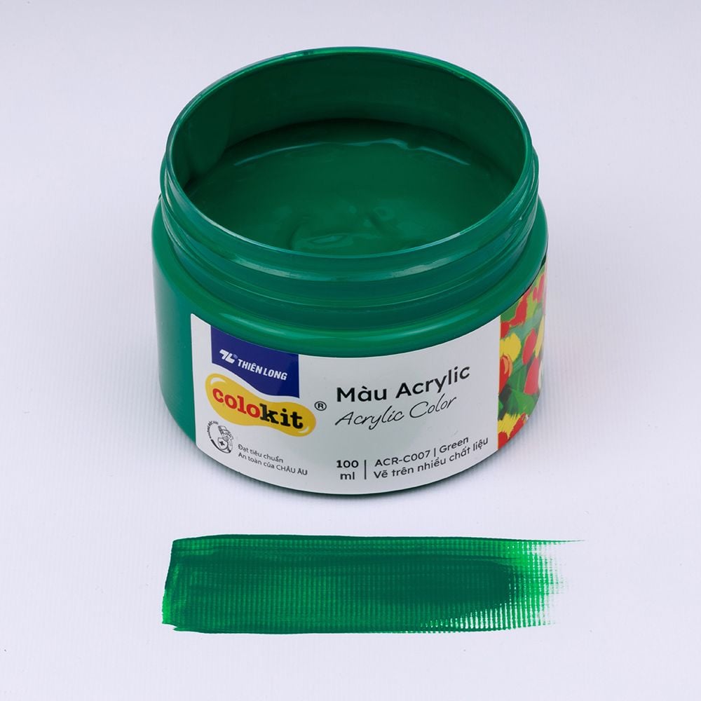 Màu nước acrylic cao cấp không phai màu dạng hũ 100ml Thiên Long Colokit ACR-C007