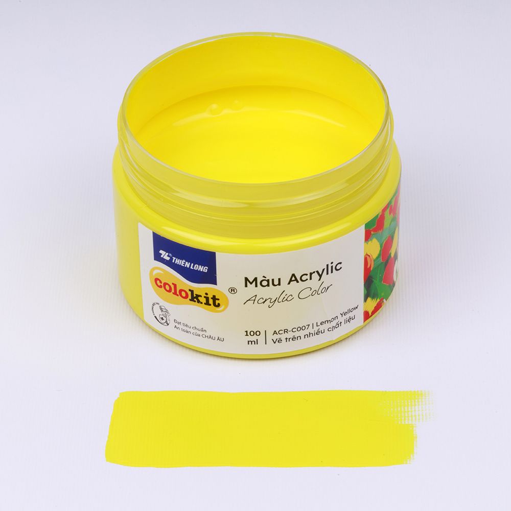 Màu nước acrylic cao cấp không phai màu dạng hũ 100ml Thiên Long Colokit ACR-C007