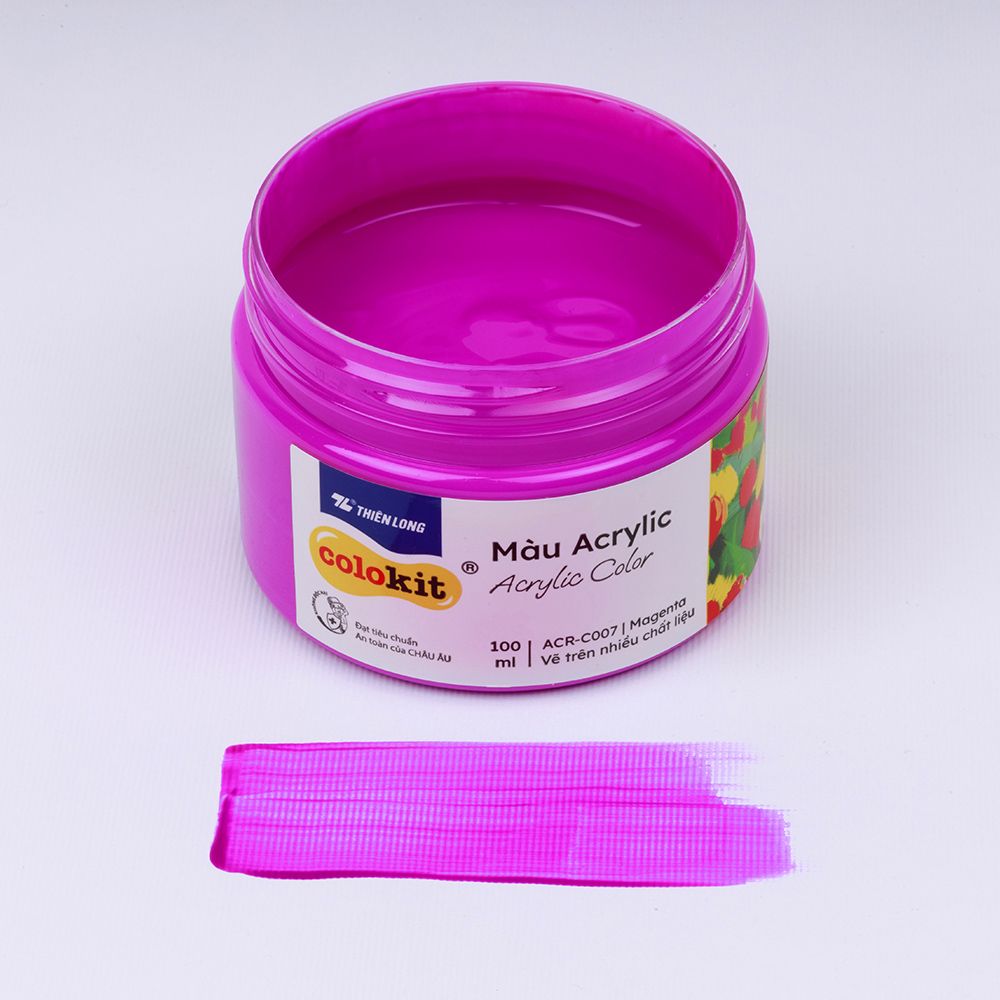 Màu nước acrylic cao cấp không phai màu dạng hũ 100ml Thiên Long Colokit ACR-C007