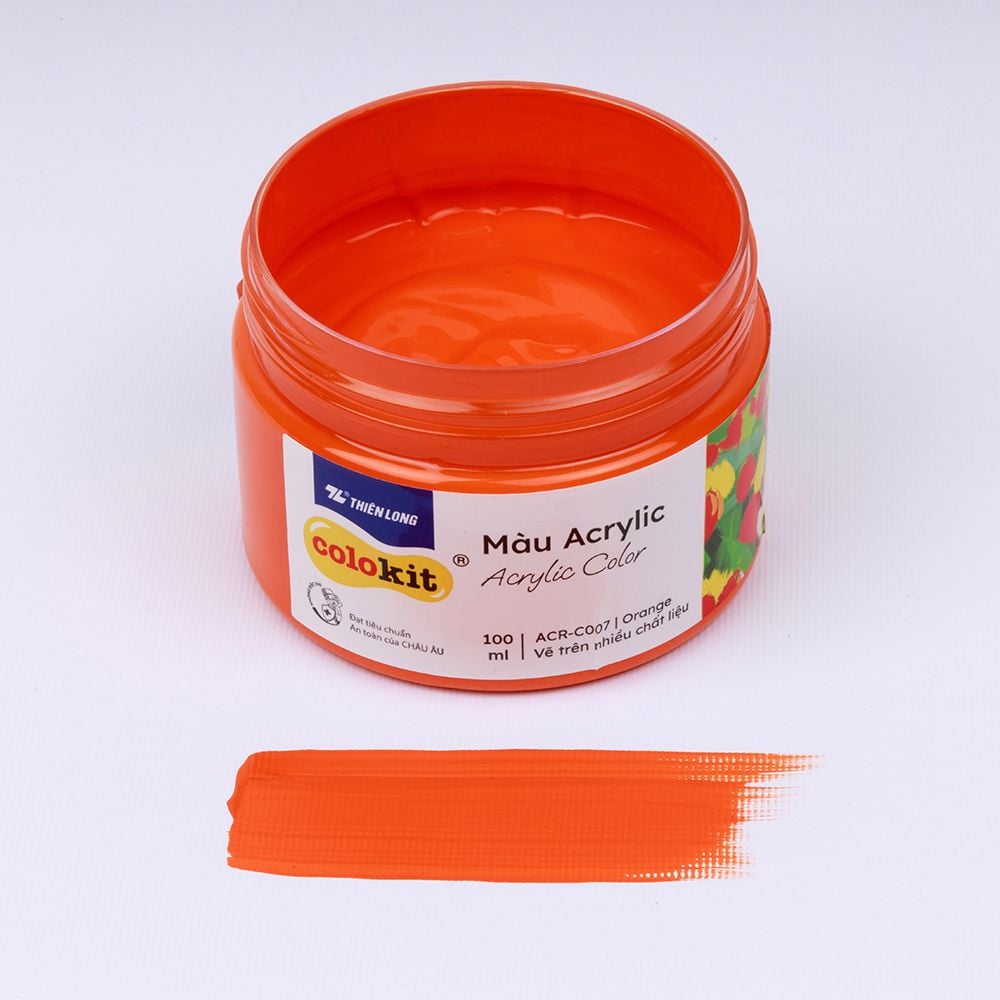 Màu nước acrylic cao cấp không phai màu dạng hũ 100ml Thiên Long Colokit ACR-C007
