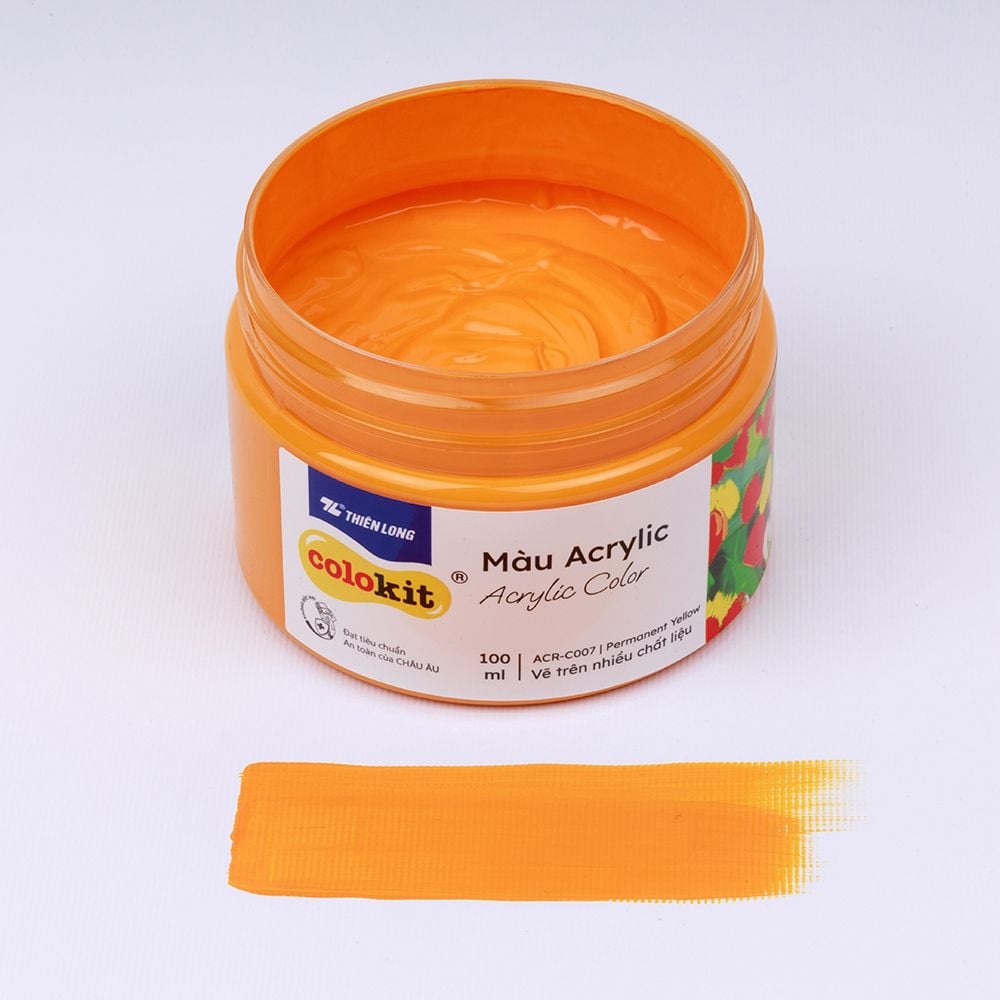 Màu nước acrylic cao cấp không phai màu dạng hũ 100ml Thiên Long Colokit ACR-C007