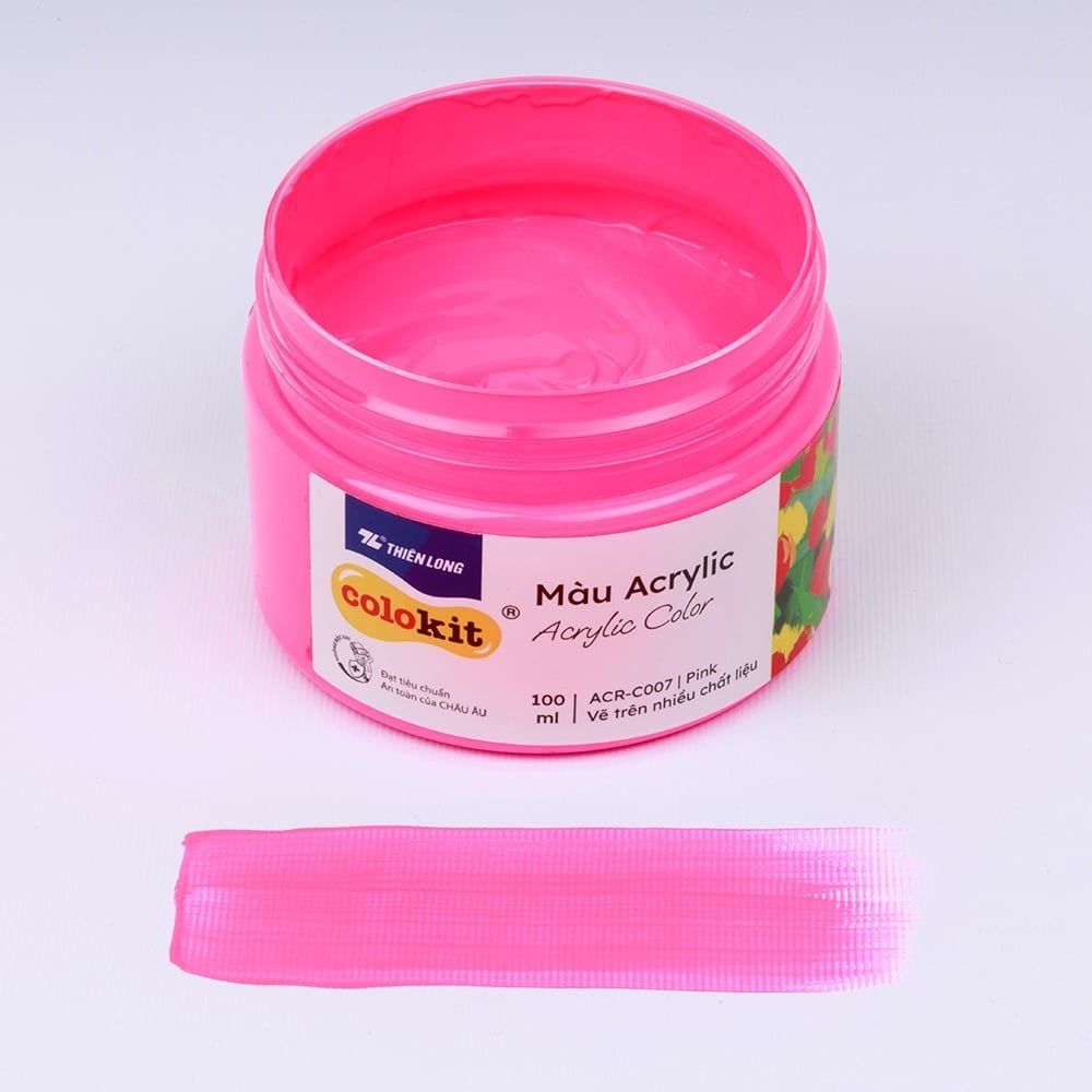 Màu nước acrylic cao cấp không phai màu dạng hũ 100ml Thiên Long Colokit ACR-C007