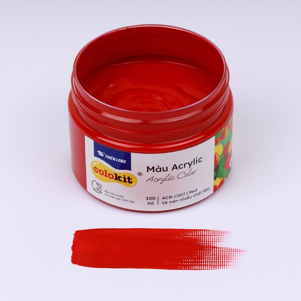 Màu nước acrylic cao cấp không phai màu dạng hũ 100ml Thiên Long Colokit ACR-C007