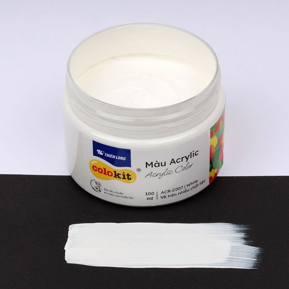 Màu nước acrylic cao cấp không phai màu dạng hũ 100ml Thiên Long Colokit ACR-C007