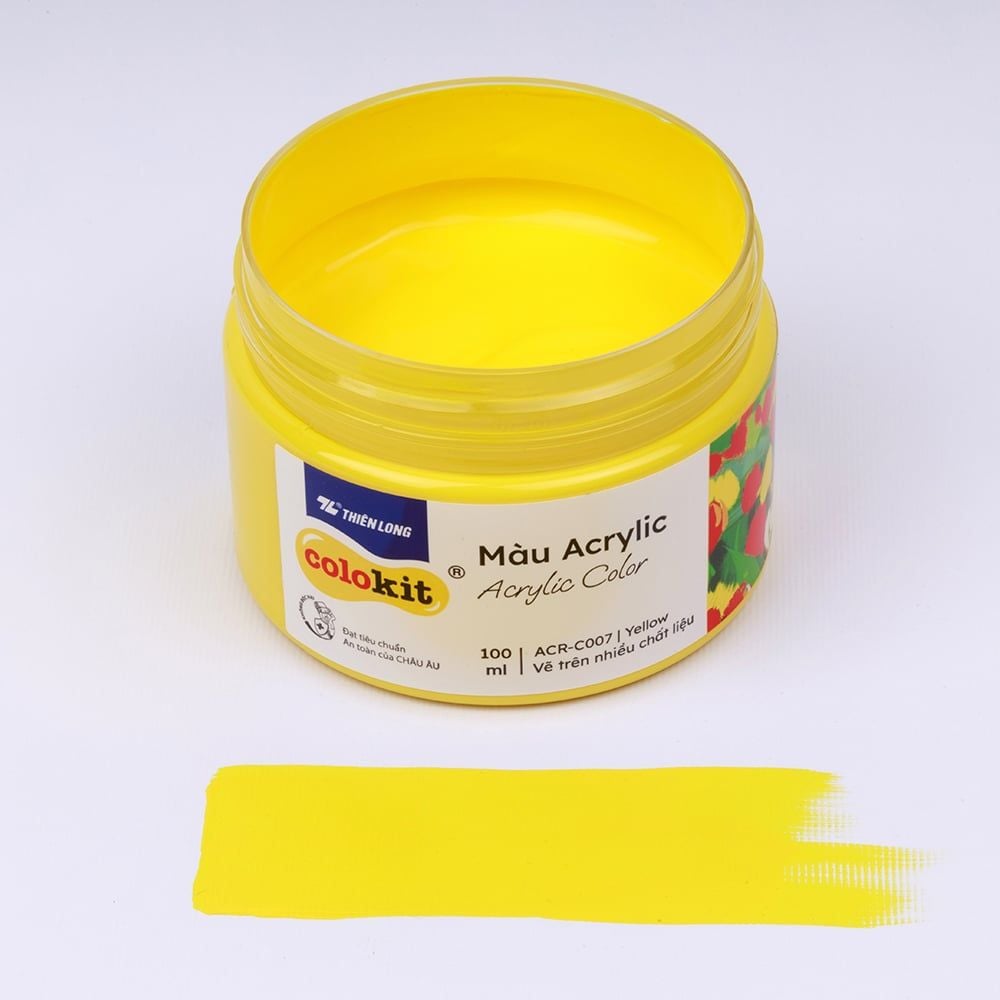 Màu nước acrylic cao cấp không phai màu dạng hũ 100ml Thiên Long Colokit ACR-C007