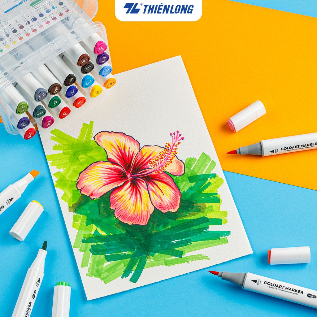 Bút dạ màu - bút marker 12 màu Thiên Long Colokit ART MARKER AM-C002 - Tặng sổ Sketch