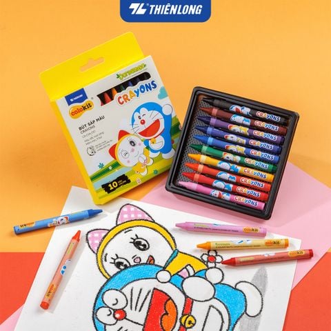 Sáp 10/12 màu Colokit Doraemon CR-C04/DO - Phiên bản 2026