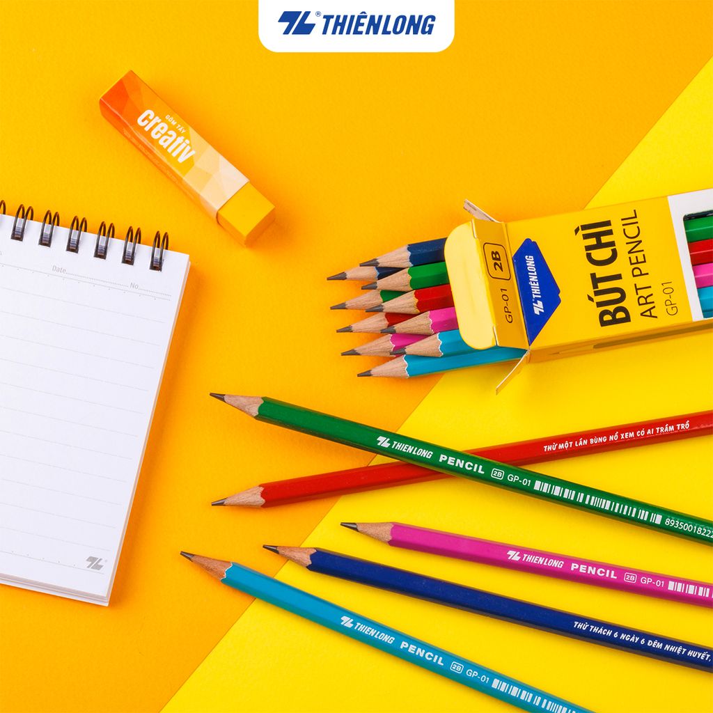 Combo 20 Bút chì gỗ Thiên Long GP-01 - Màu thân ngẫu nhiên