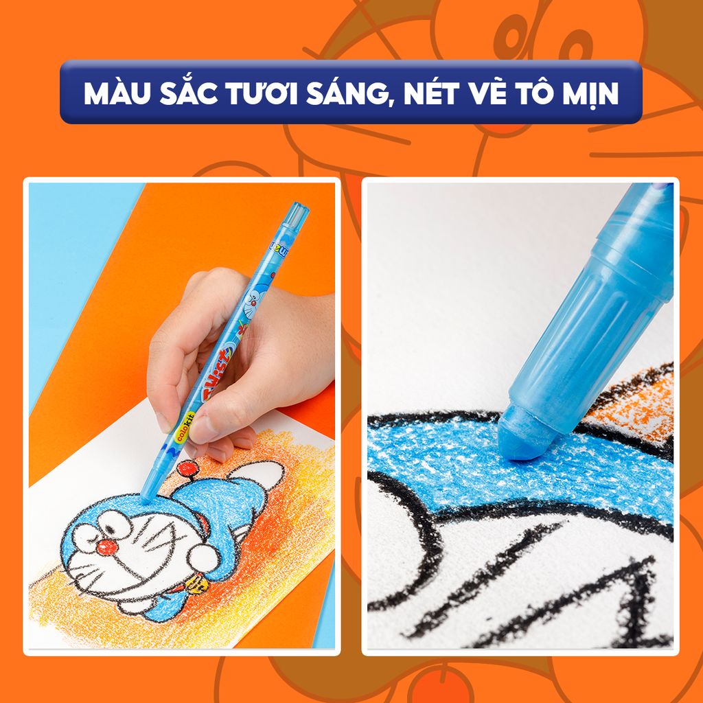 Bút sáp vặn 18 màu Colokit Doraemon TCR-C05/DO