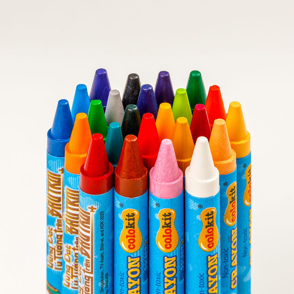 Sáp 24 màu Thiên Long Colokit Doraemon CR-C06/DO - Tiêu chuẩn Mỹ - Phiên bản Nobita's Sky Utopia 2023