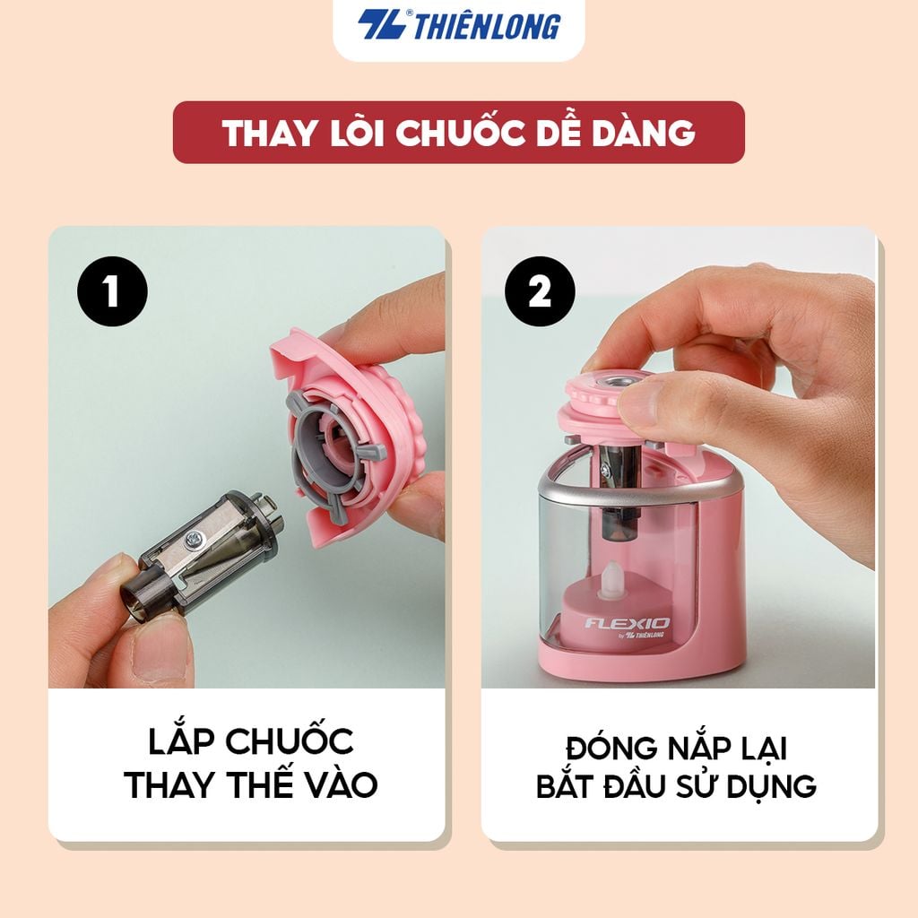 Bộ 02 lưỡi chuốt Thiên Long Flexio SER-001 - Dùng cho máy chuốt tự động SE-001