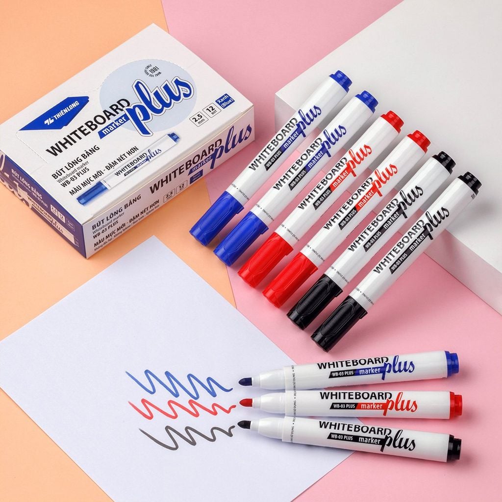 Bút lông bảng - White Board Marker Thiên Long WB-03 Plus - Màu mực mới đậm nét hơn
