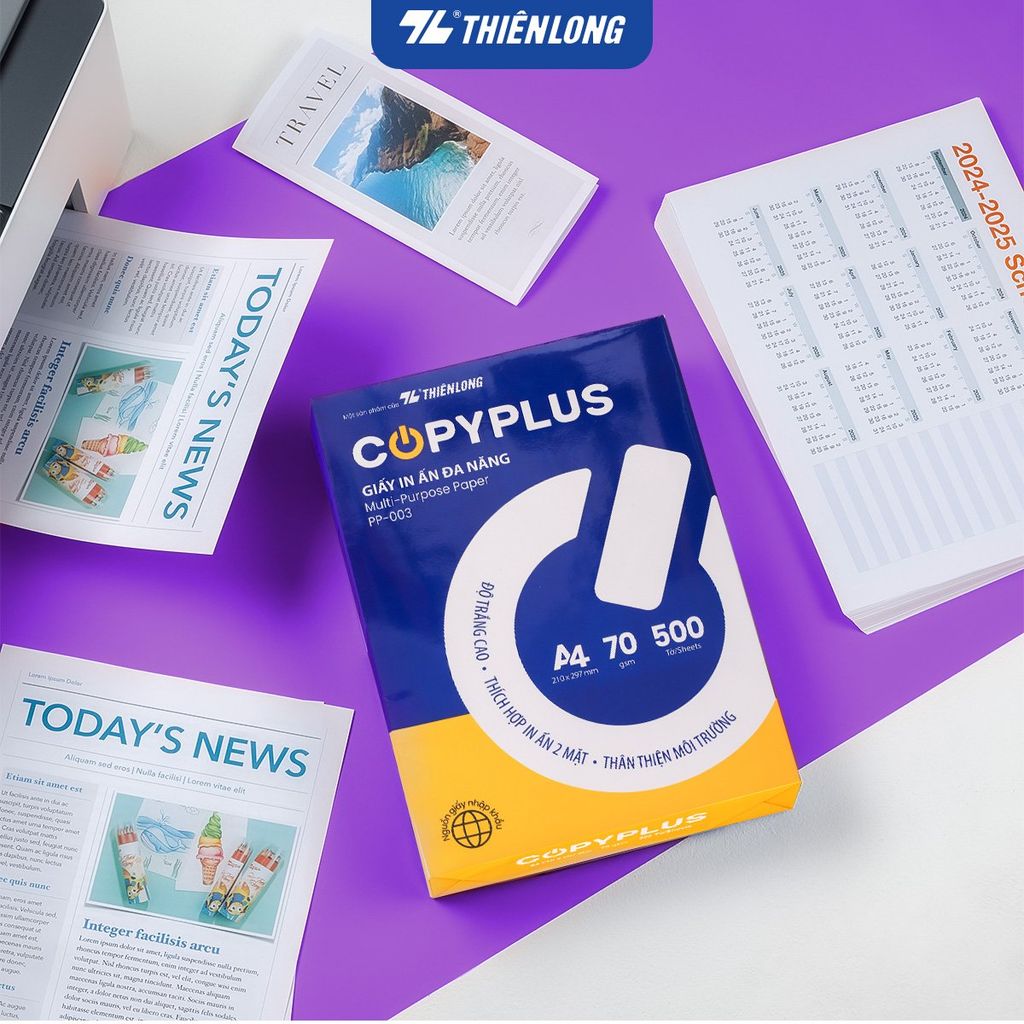 Combo 5 Ream giấy A4 70 gsm Thiên Long Copy Plus PP-003 (500 tờ)