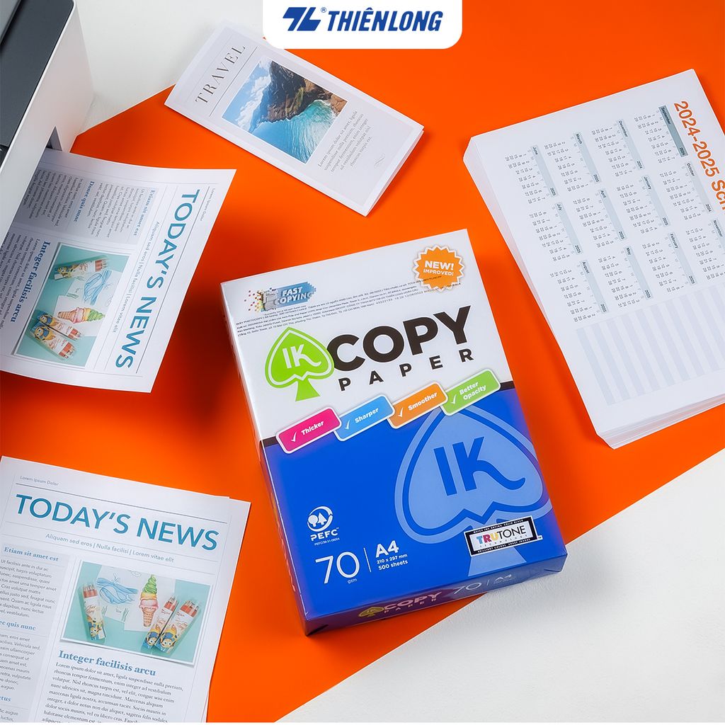 Ream giấy A4 70 gsm IK Copy (500 tờ) - Hàng nhập khẩu Indonesia