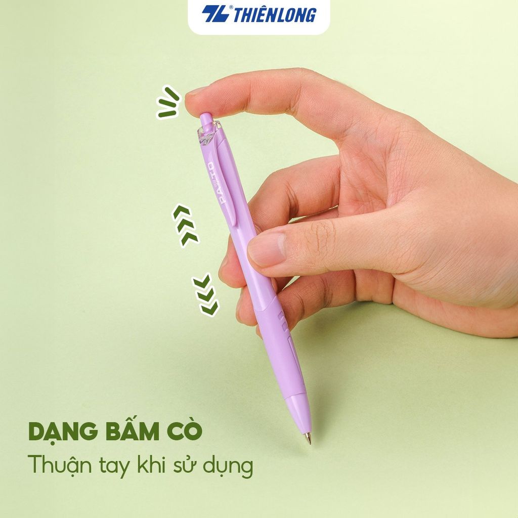 Bút gel B màu Pastel Thiên Long Flexoffice Pazto FO-GELB039/VN - Mực xanh (5 cây)