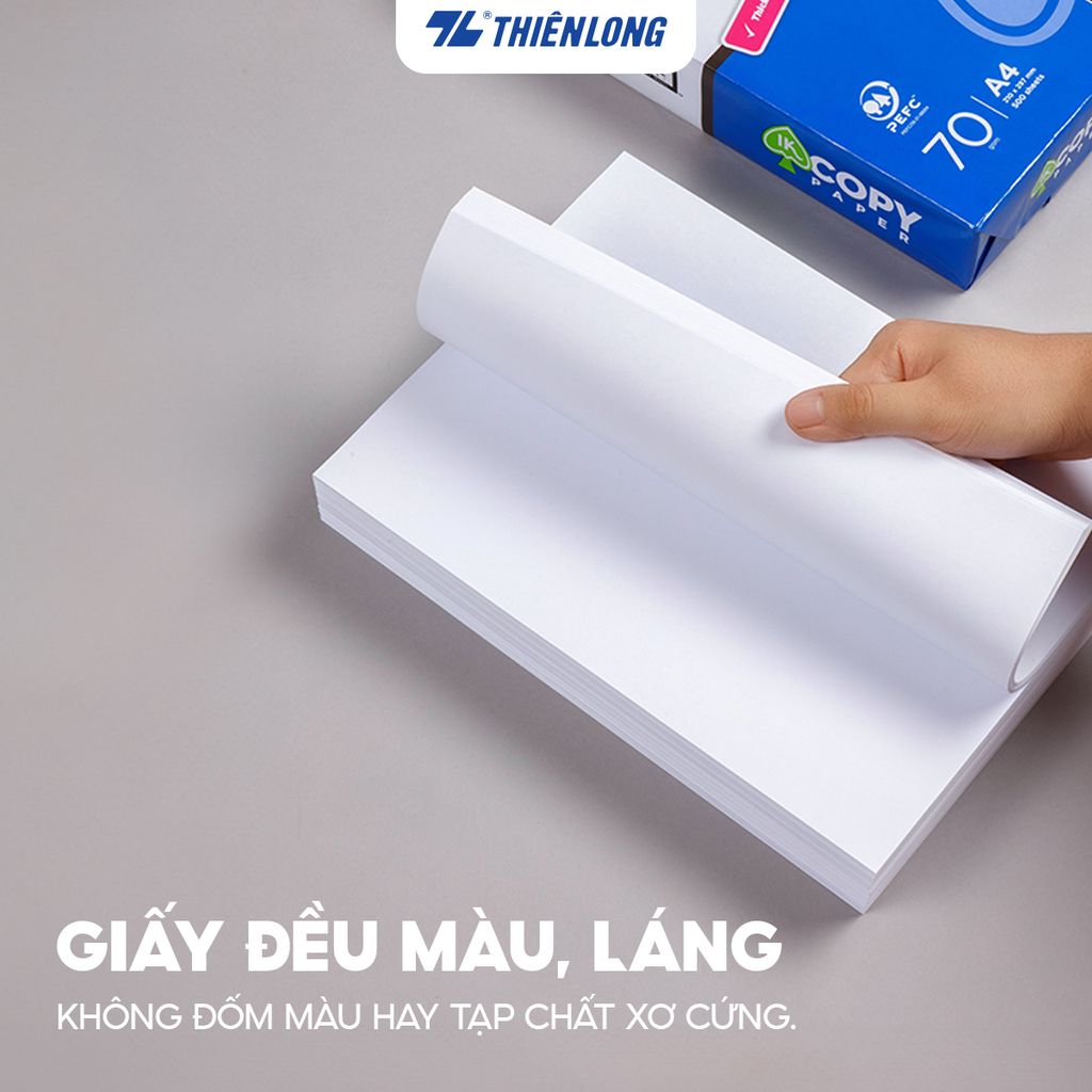 Combo 10 Ream giấy A4 70 gsm IK Copy (500 tờ) - Hàng nhập khẩu Indonesia