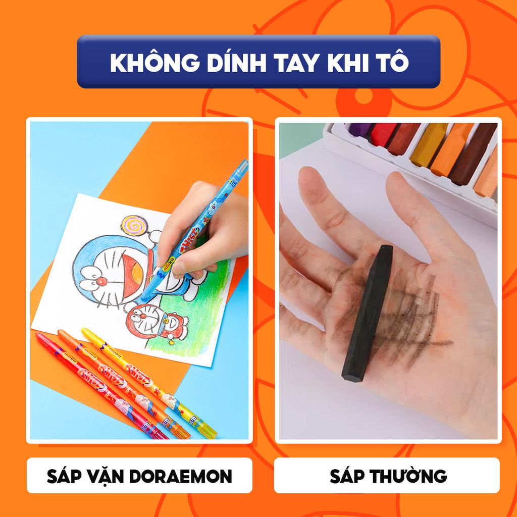 Bút sáp vặn 18 màu Colokit Doraemon TCR-C05/DO