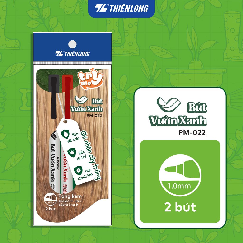 Túi 2 Bút vườn xanh Thiên Long PM-022 - Khô nhanh, bền màu với thời tiết