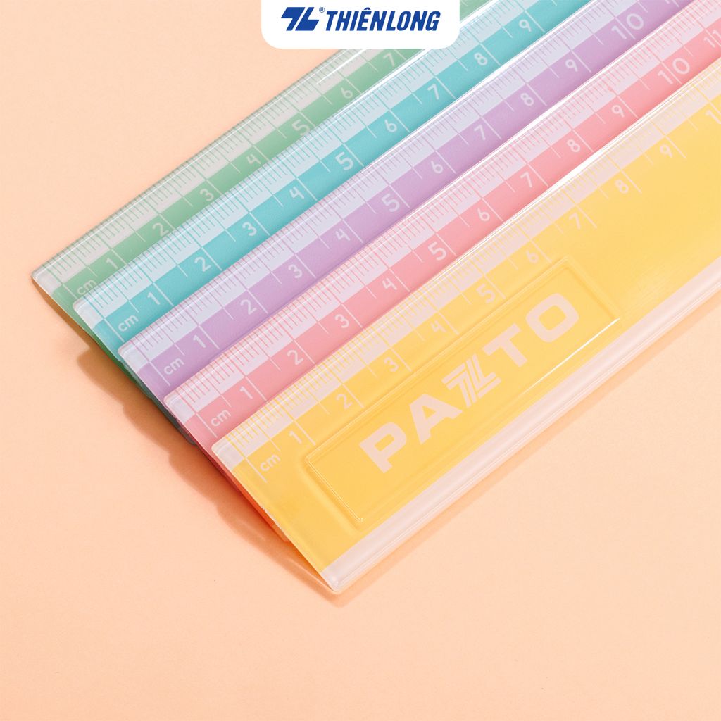 Thước nhựa thẳng màu Pastel dài 20 cm Thiên Long Pazto SR-010 - Màu ngẫu nhiên