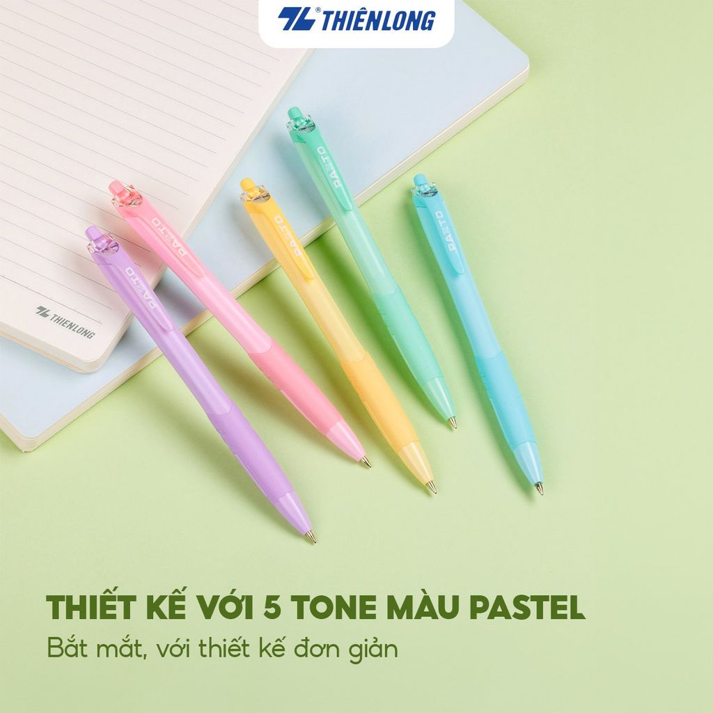 Bút gel B màu Pastel Thiên Long Flexoffice Pazto FO-GELB039/VN - Mực xanh (5 cây)