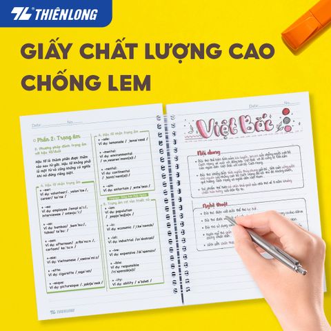 Sổ lò xo đường kẻ ngang A5 Thiên Long MB-011 - Màu ngẫu nhiên