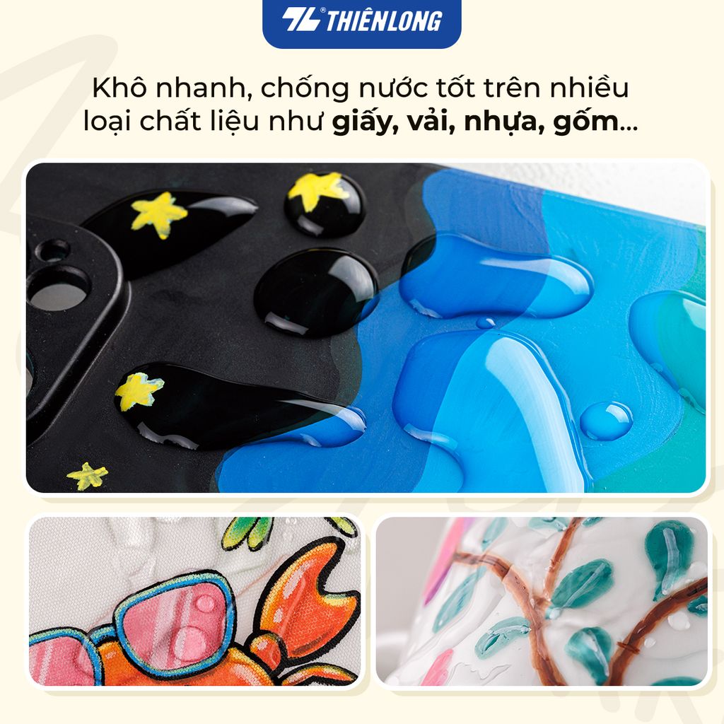 Acrylic Markers 2 đầu ngòi/Bút sơn/ Bút lông 12/24/36 màu ThiênLong Colokit - Màu sắc tươi sáng, Trang trí đa chất liệu