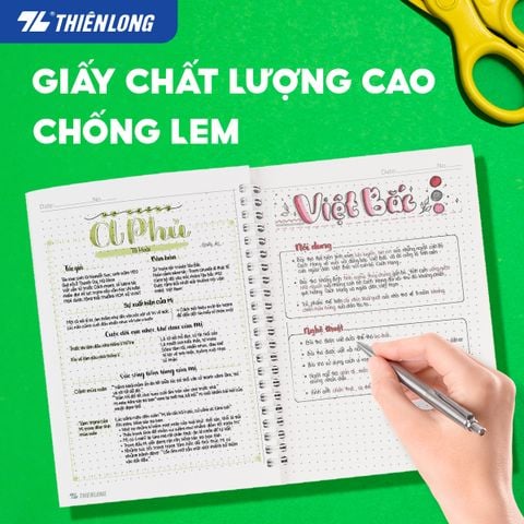 Sổ lò xo đường kẻ chấm bi A5 Thiên Long MB-017 - Màu ngẫu nhiên