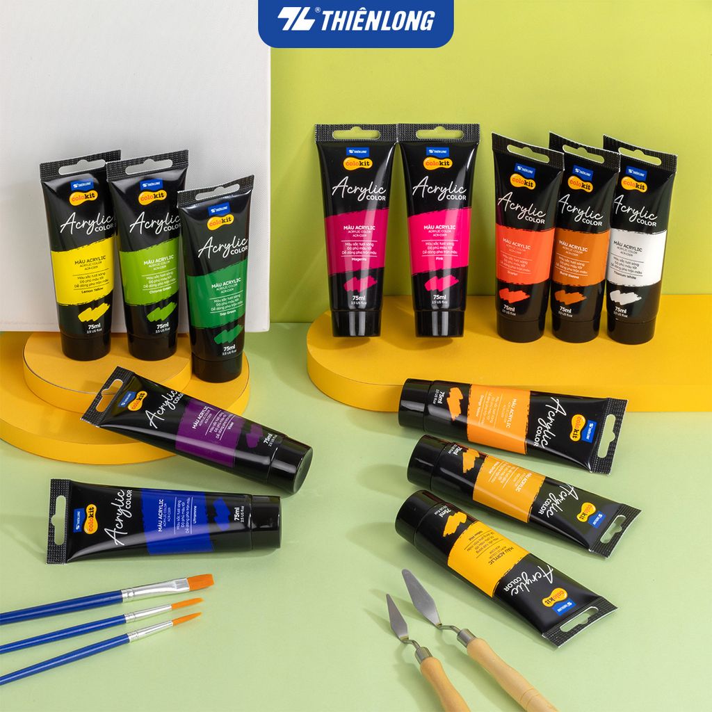 Màu nước Acrylic dạng tuýp 75ml Thiên Long Colokit ACR-C009