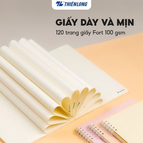 Sổ lò xo đường kẻ ngang A5 Thiên Long - Tặng Bút và Sticker