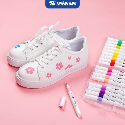 Acrylic Markers 1 đầu ngòi/ Bút sơn/ Bút lông 12/24/36 màu ThiênLong Colokit - Màu sắc tươi sáng, Trang trí đa chất liệu