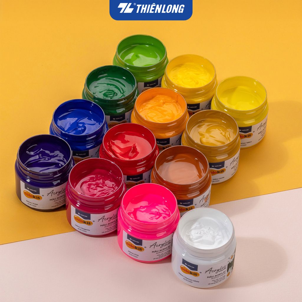 Màu nước Acrylic dạng hủ 100ml Thiên Long Colokit ACR-C010
