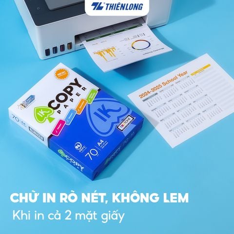 Combo 5 Ream giấy A4 70 gsm IK Copy (500 tờ) - Hàng nhập khẩu Indonesia