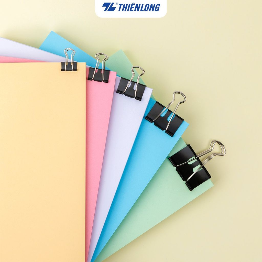 Hộp 12 kẹp bướm công thái học Thiên Long - Ergonomic Binder Clips - Lực bấm nhẹ hơn - Nhiều kích thước lựa chọn