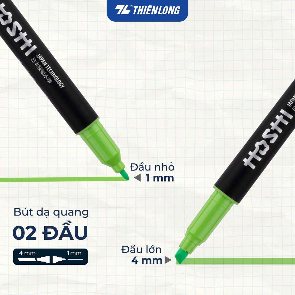 Combo 10 Bút dạ quang Hoshi Thiên Long HL-018/HS - Công nghệ Nhật Bản