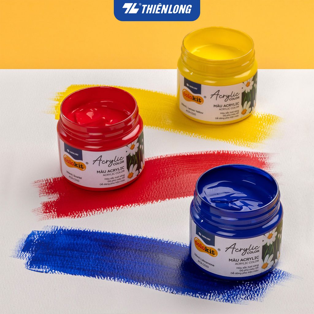 Màu nước Acrylic dạng hủ 100ml Thiên Long Colokit ACR-C010