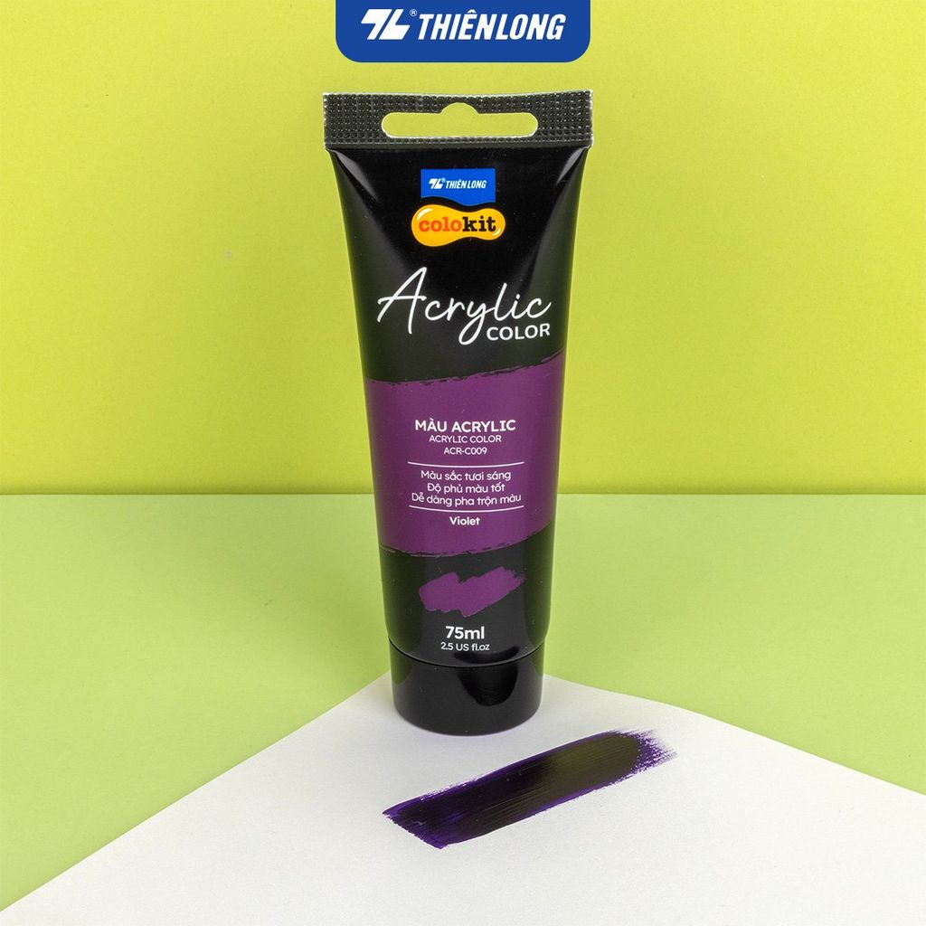 Màu nước Acrylic dạng tuýp 75ml Thiên Long Colokit ACR-C009