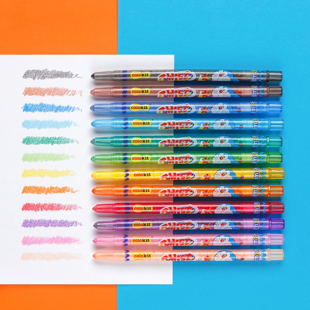 Bút sáp vặn 18 màu Colokit Doraemon TCR-C05/DO