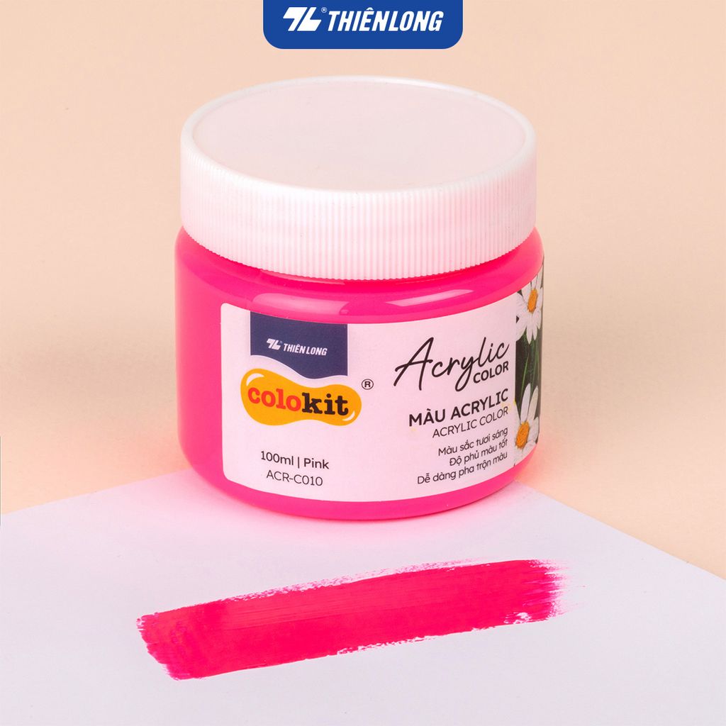 Màu nước Acrylic dạng hủ 100ml Thiên Long Colokit ACR-C010