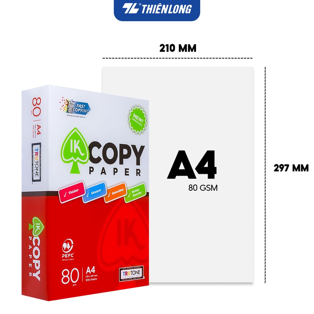 Ream giấy A4 80 gsm IK Copy (500 tờ) - Hàng nhập khẩu Indonesia