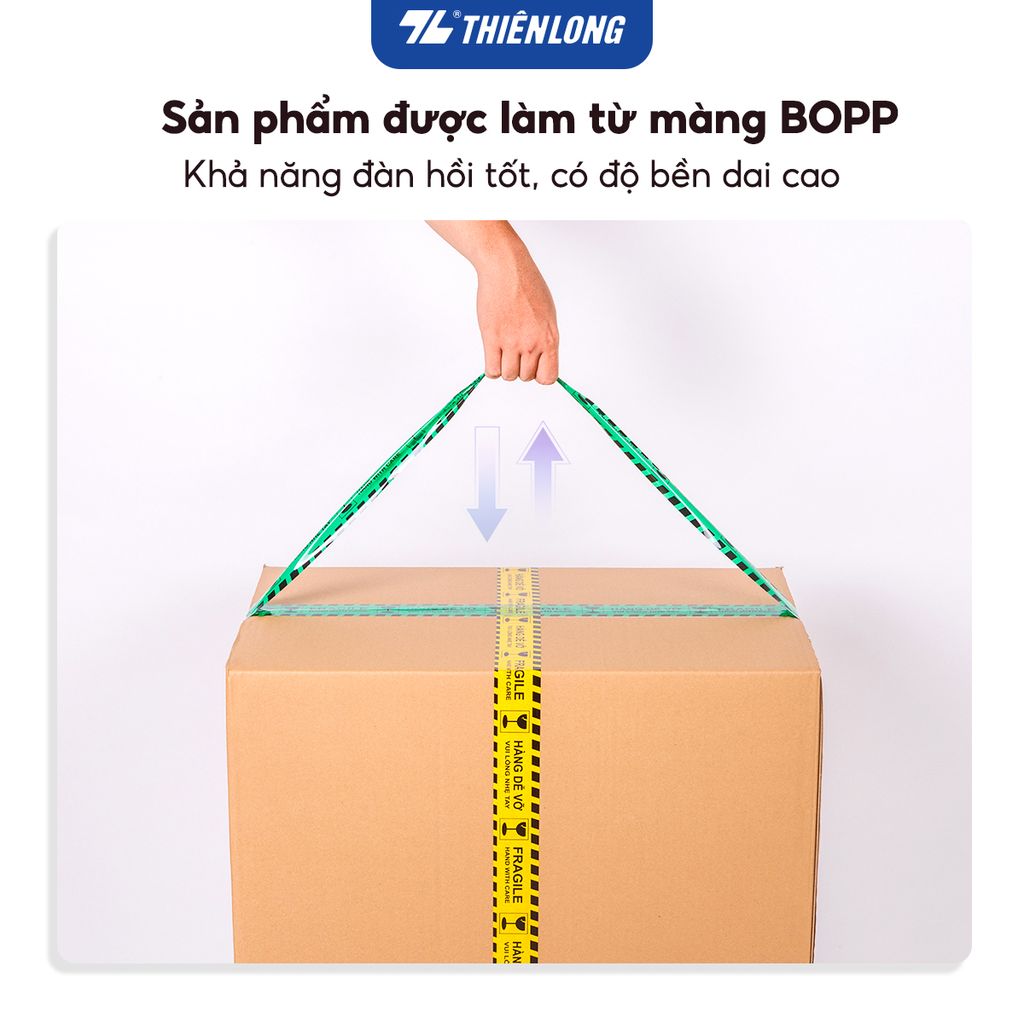 Băng keo hàng dễ vỡ Fragile Handle With Care Thiên Long BKD-001 - 50m