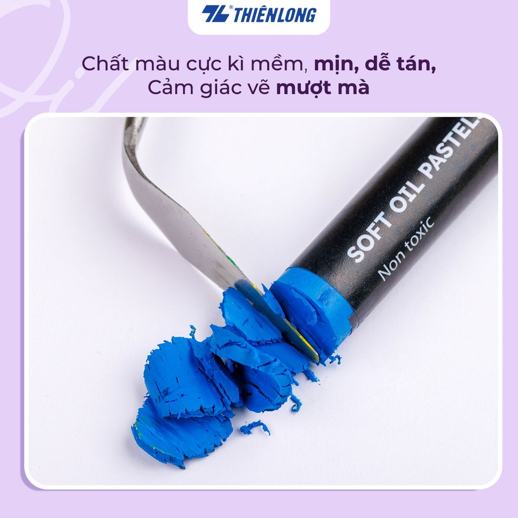 Bút sáp dầu 12/24 màu - Soft Oil Pastels Thiên Long Colokit - Màu sắc tươi sáng Sáp mềm đắp nổi