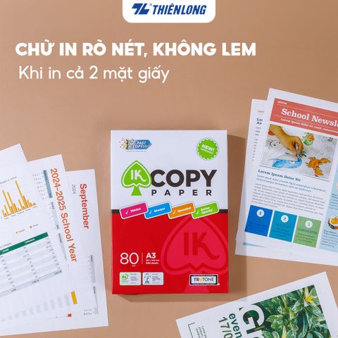Ream giấy A3 80 gsm IK Copy (500 tờ) - Hàng nhập khẩu Indonesia