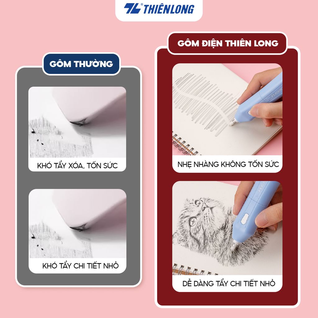 Gôm điện tự động Thiên Long Flexio EE-001 - Không bao gồm pin