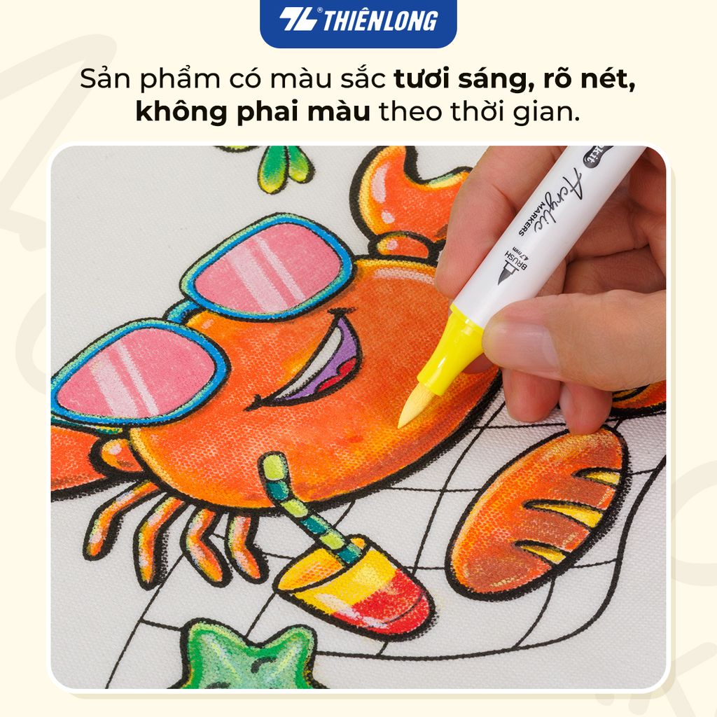 Acrylic Markers 2 đầu ngòi/Bút sơn/ Bút lông 12/24/36 màu ThiênLong Colokit - Màu sắc tươi sáng, Trang trí đa chất liệu